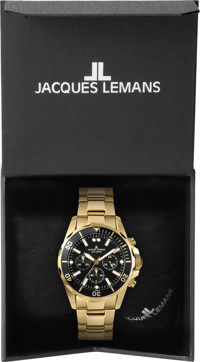 Jacques Lemans LİVERPOOL 1-2091J Pusulalı Takvimli 44 mm Altın Çelik Kordon Analog Erkek Kol Saati