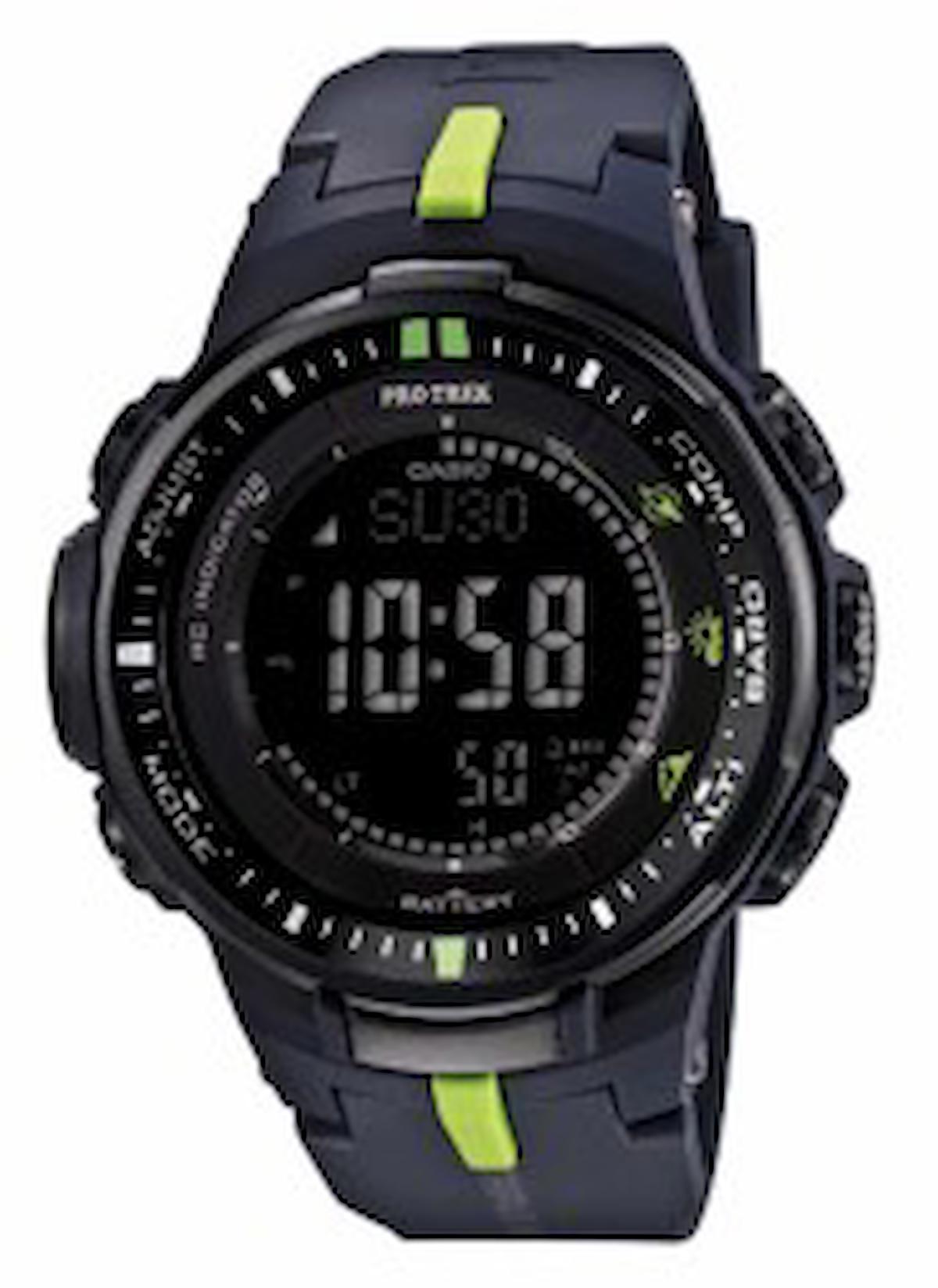 Casio PRW-3000-2DR Takvimli Siyah Çelik Kordon Dijital Erkek Kol Saati