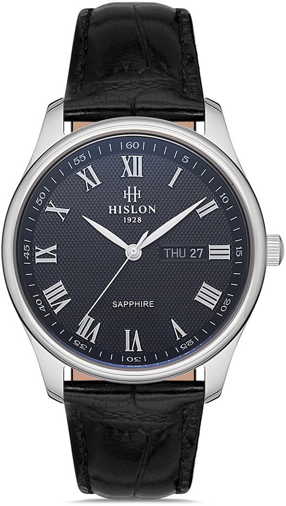 Hislon CL113S-04BS Takvimli 42 mm Siyah Deri Kordon Analog Erkek Kol Saati