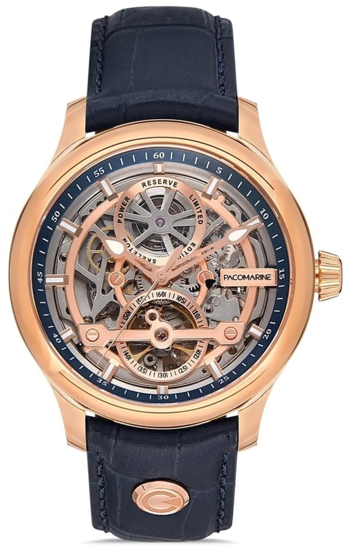 Pacomarine PM.28008.03 42 mm Lacivert Çelik Kordon Analog Kol Saati