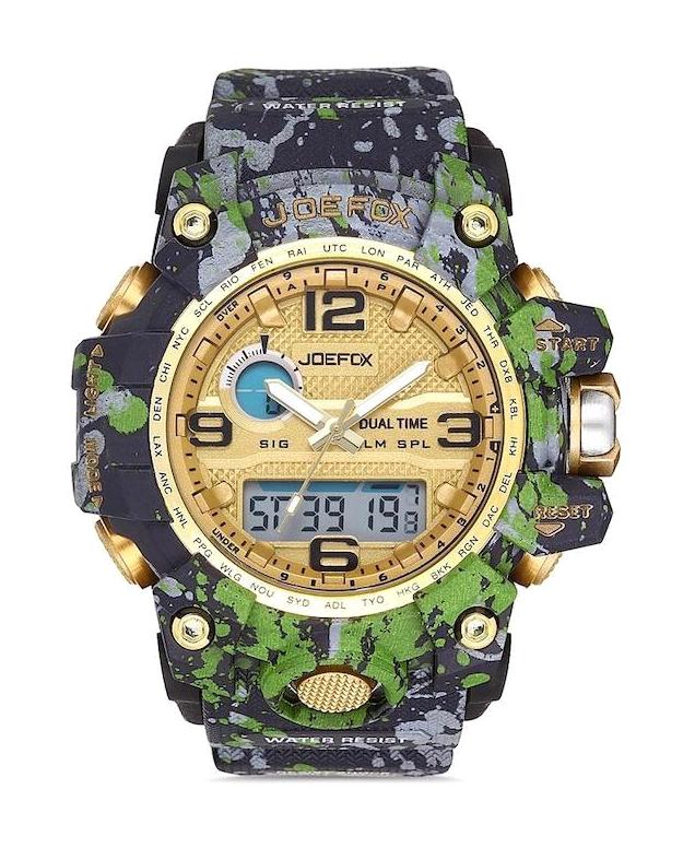 Joefox 1623YAK Takvimli 45 mm Çok Renkli Silikon Kordon Analog Erkek Kol Saati