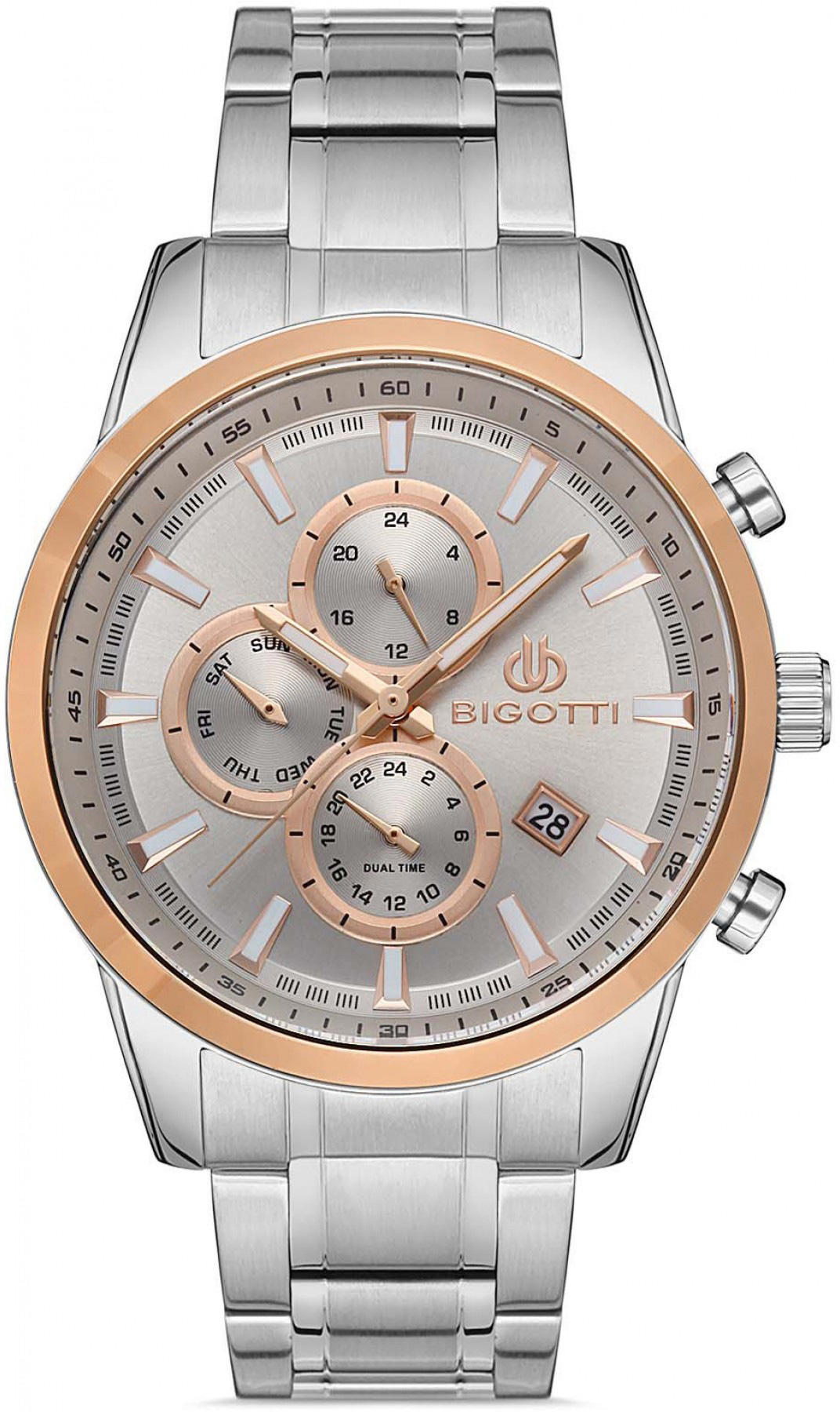 Bigotti BG.1.10307.4 Takvimli 42 mm Çelik Kordon Analog Kol Saati