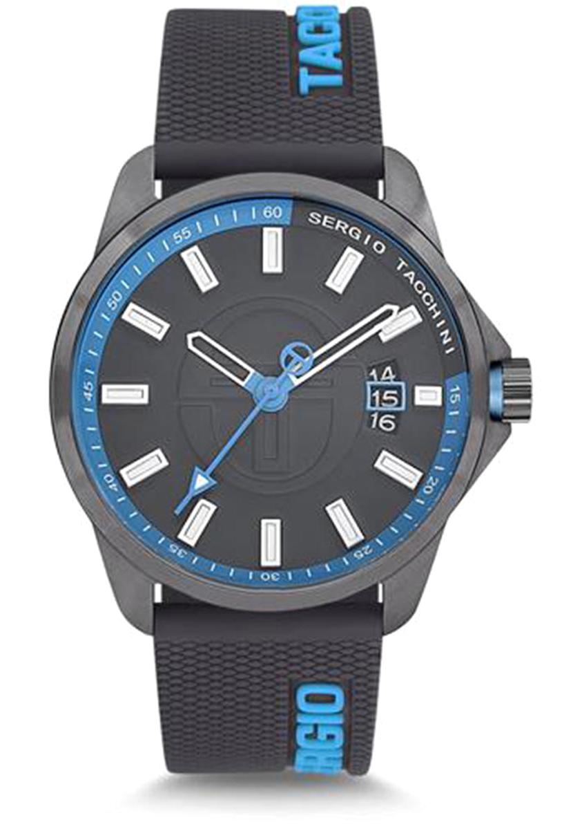 Sergio Tacchini ST.9.113.10 Takvimli 46 mm Siyah Silikon Kordon Analog Erkek Kol Saati