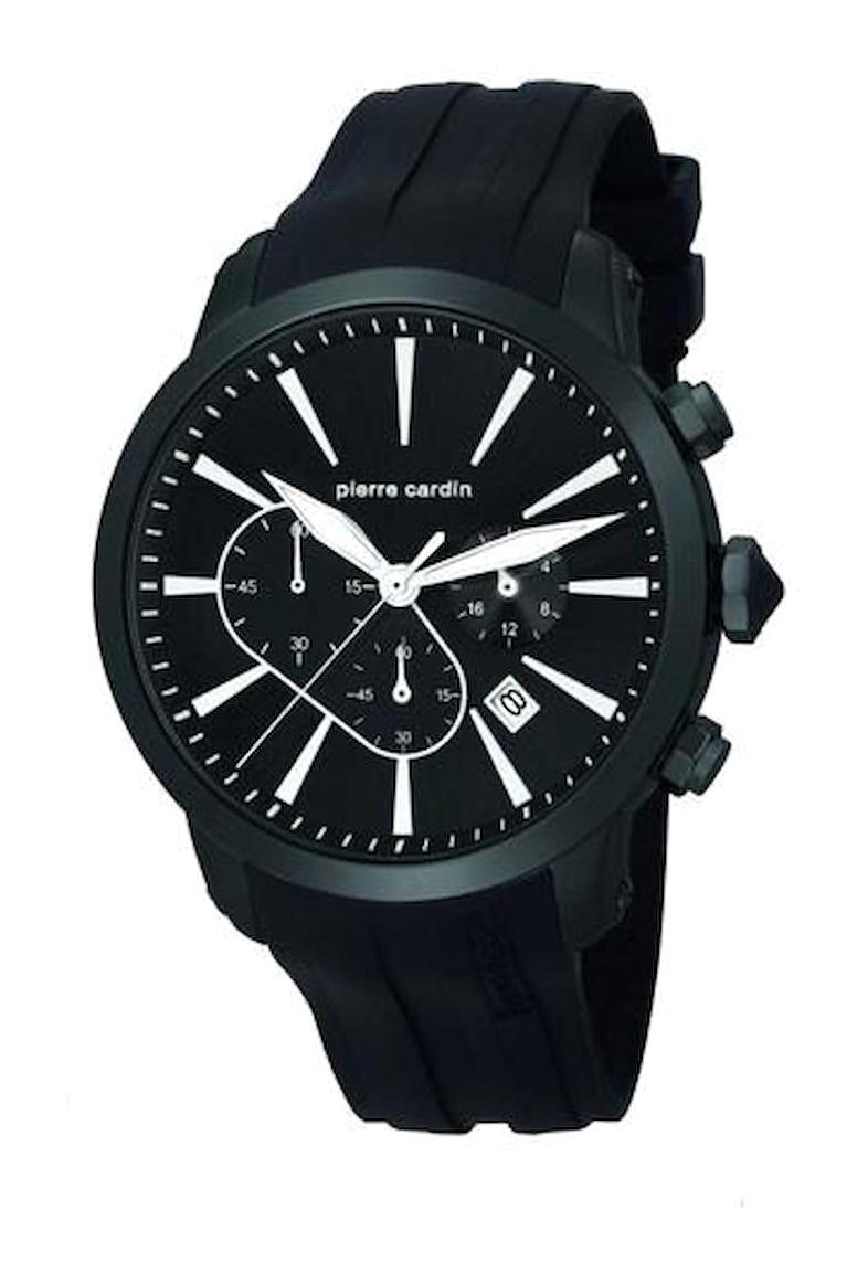 Pierre Cardin PC105431F03 Takvimli Siyah Silikon Kordon Analog Erkek Kol Saati