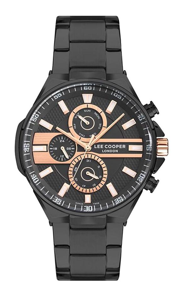 Lee Cooper LC06958.650 Takvimli 46 mm Siyah Çelik Kordon Analog Erkek Kol Saati