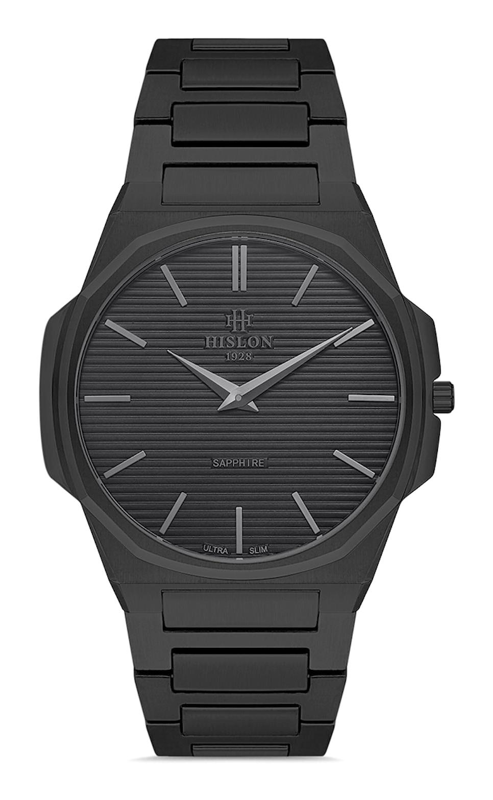 Hislon CL130B-04SB 40 mm Siyah Çelik Kordon Analog Erkek Kol Saati