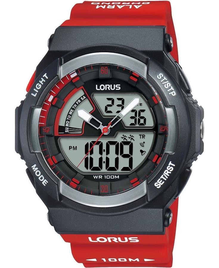 Lorus R2321MX8 Takvimli Kırmızı Silikon Kordon Analog Erkek Kol Saati