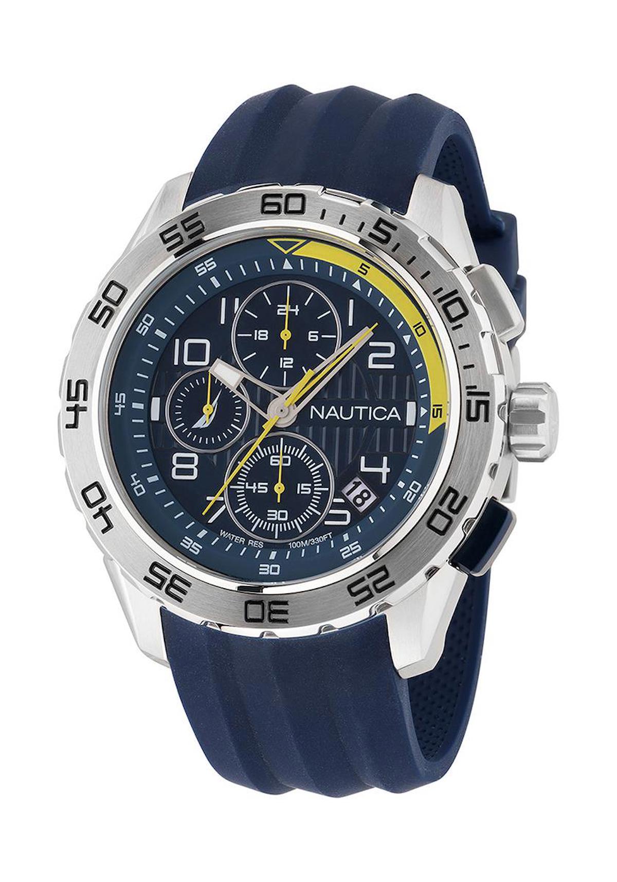 Nautica NAPNSS301 Takvimli 47 mm Lacivert Silikon Kordon Analog Erkek Kol Saati