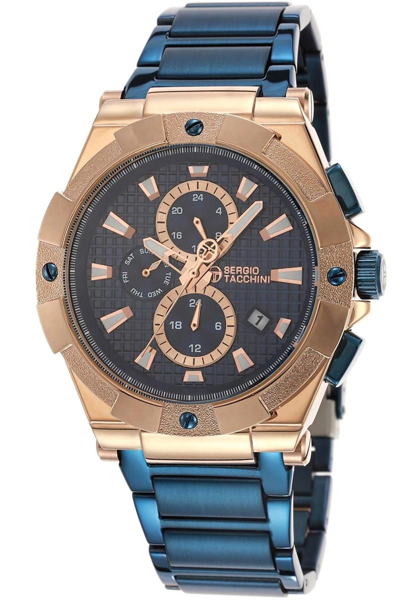 Sergio Tacchini ST.1.10042.3 Takvimli Lacivert Metal Kordon Analog Erkek Kol Saati
