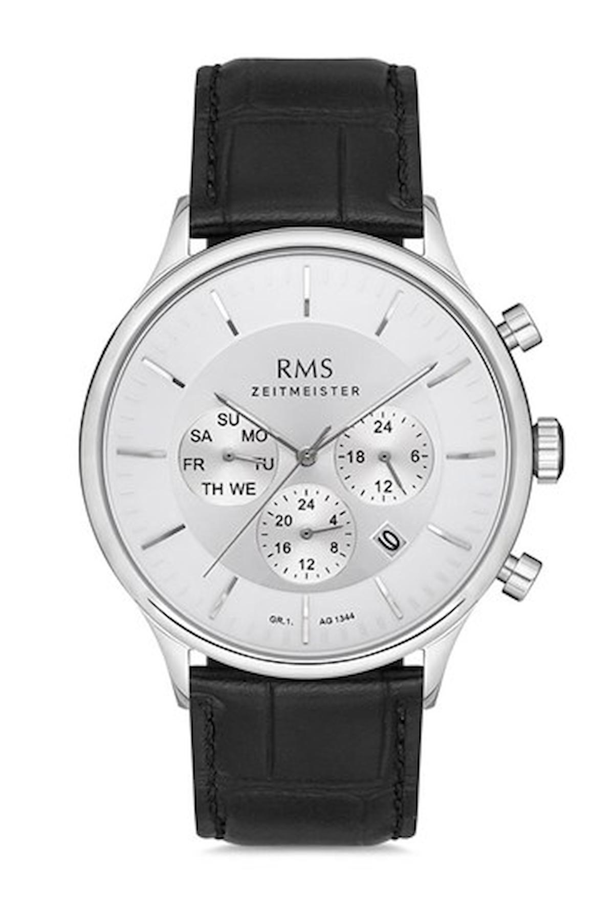 Romanson GR.1.AG1344.01 Takvimli 44 mm Siyah Deri Kordon Analog Erkek Kol Saati