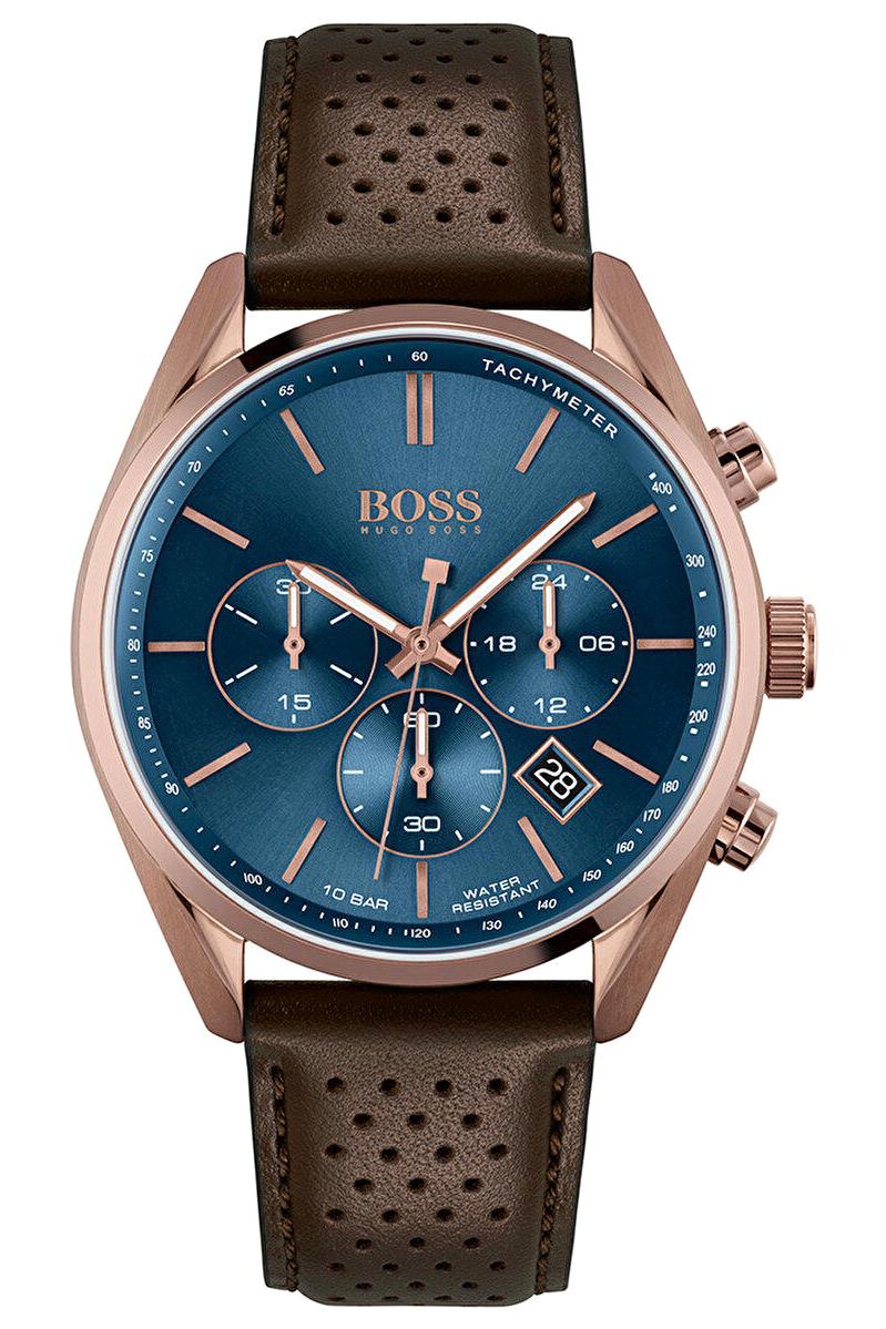 Hugo Boss HB1513817 Kahverengi Deri Kordon Analog Erkek Kol Saati