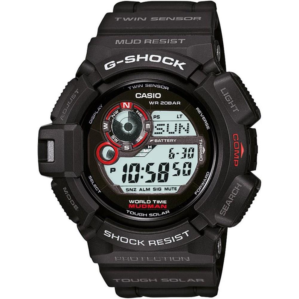 Casio G-9300-1DR Pusulalı Takvimli 50.8 mm Siyah Silikon Kordon Dijital Kol Saati