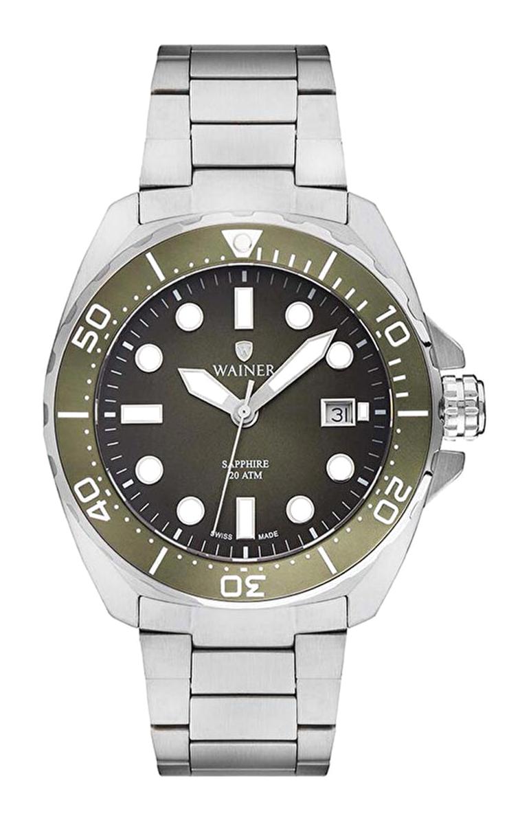 Wainer WA.10921-C Takvimli 44 mm Çelik Kordon Analog Erkek Kol Saati