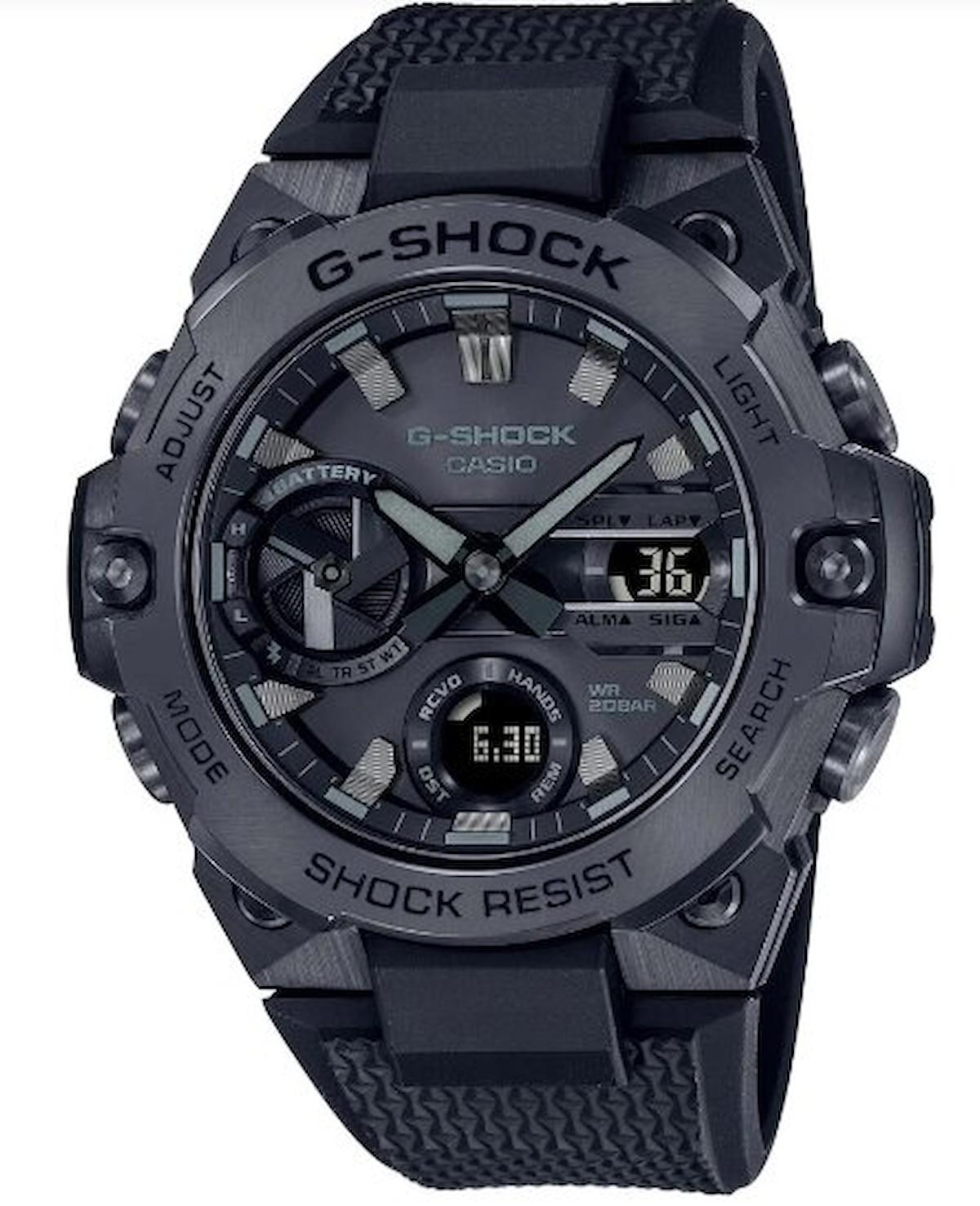 Casio GST-B400BB-1ADR Takvimli 45 mm Siyah Silikon Kordon Analog Erkek Kol Saati
