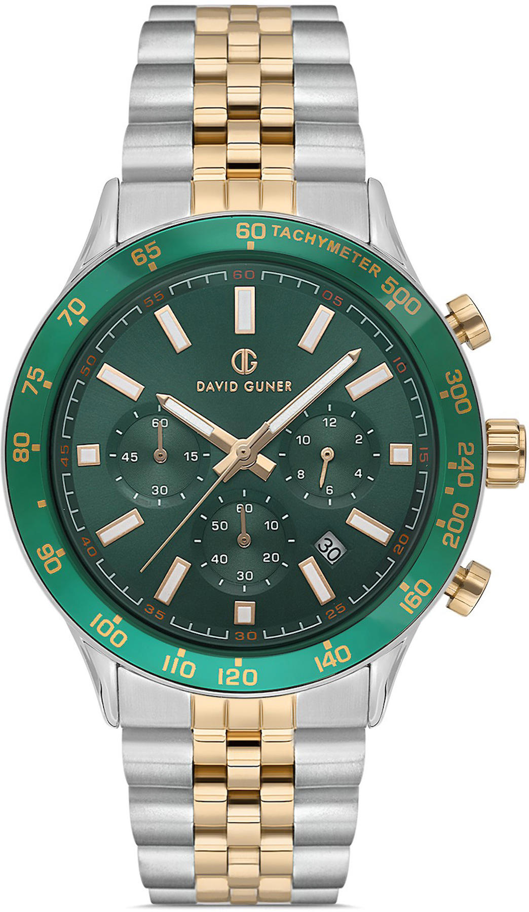 David Guner DG-8666GA-D10 Takvimli 44 mm Metal Kordon Analog Kol Saati