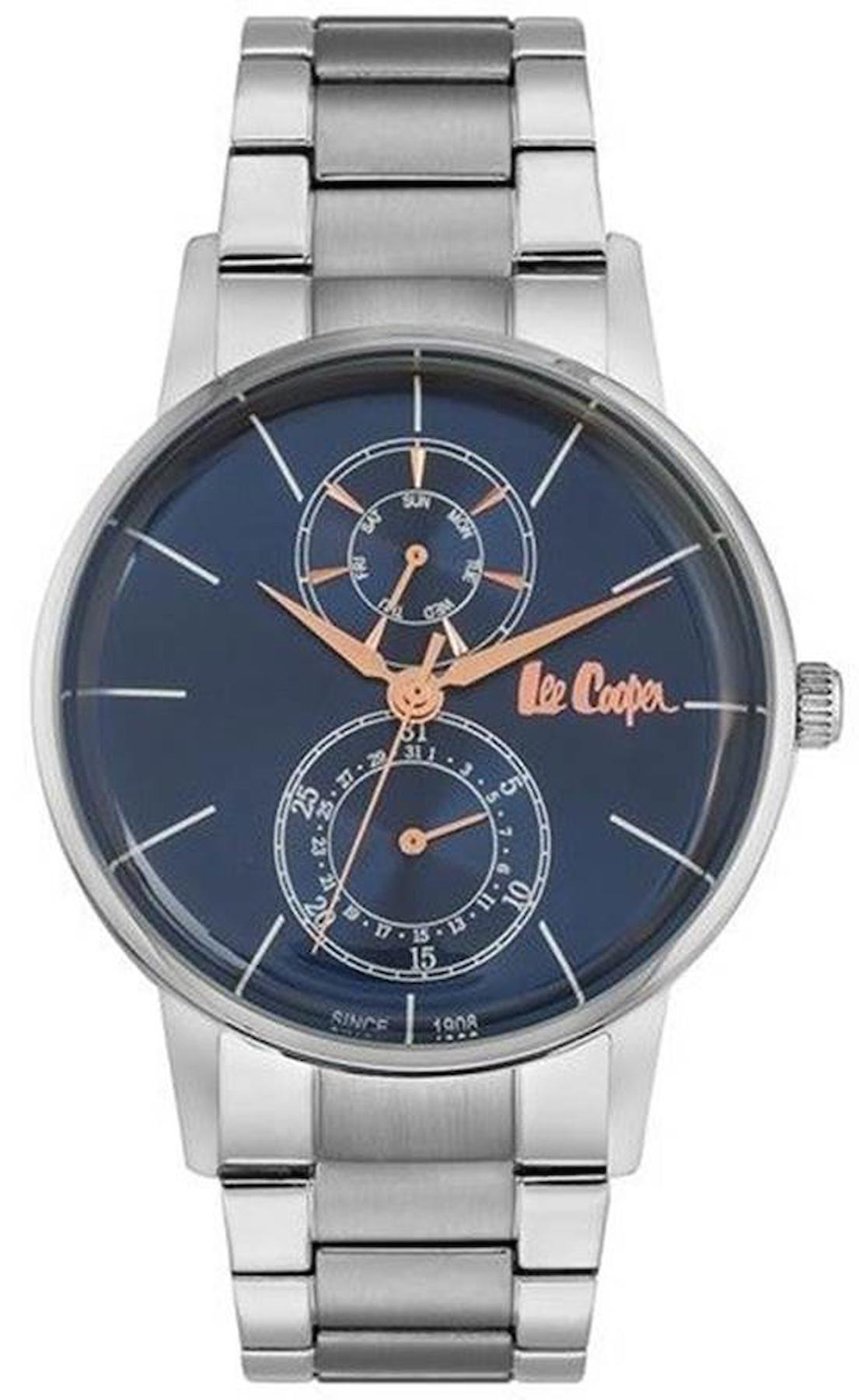 Lee Cooper LC06613.390 Takvimli 44 mm Çelik Kordon Analog Kol Saati