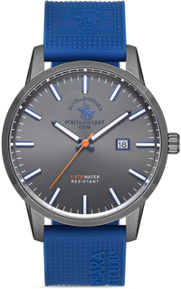 Santa Barbara Polo & Racquet Club SB.1.10215.3 Takvimli 43 mm Mavi Silikon Kordon Analog Kol Saati