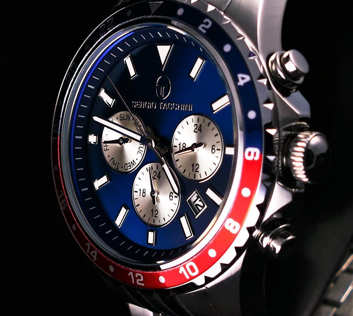 Sergio Tacchini ST.17.102.06 Takvimli 45 mm Siyah Çelik Kordon Analog Kol Saati
