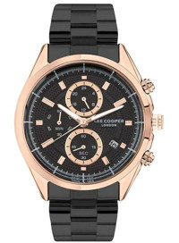 Lee Cooper LC07399.450 Takvimli 44 mm Siyah Çelik Kordon Analog Erkek Kol Saati