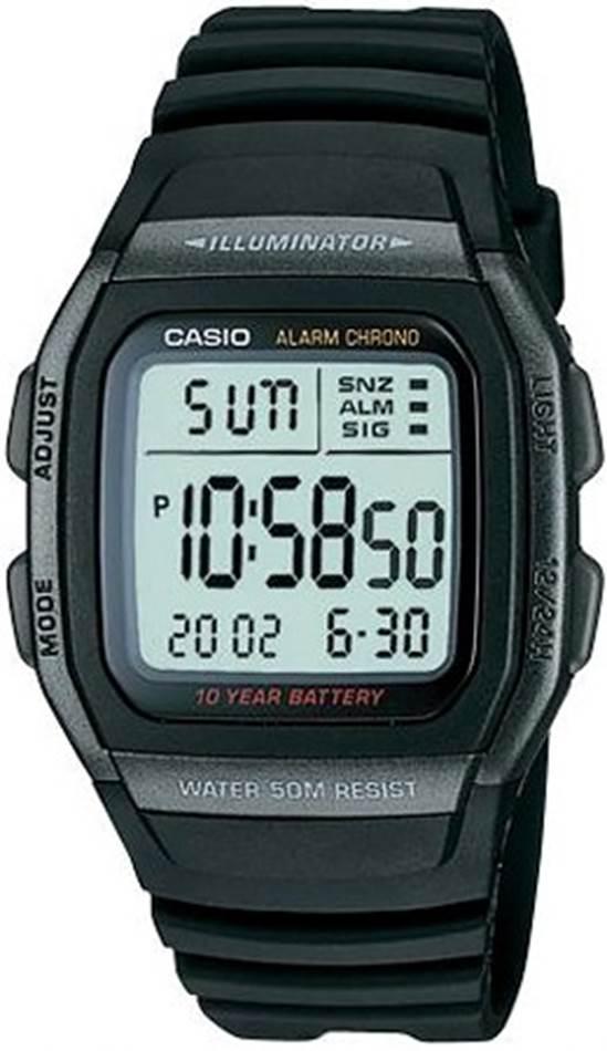 Casio W-96H-1BVDF Takvimli Siyah Çelik Kordon Dijital Kol Saati