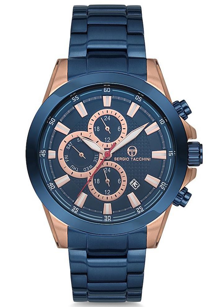 Sergio Tacchini ST.17.103.02 Takvimli Lacivert Çelik Kordon Analog Kol Saati