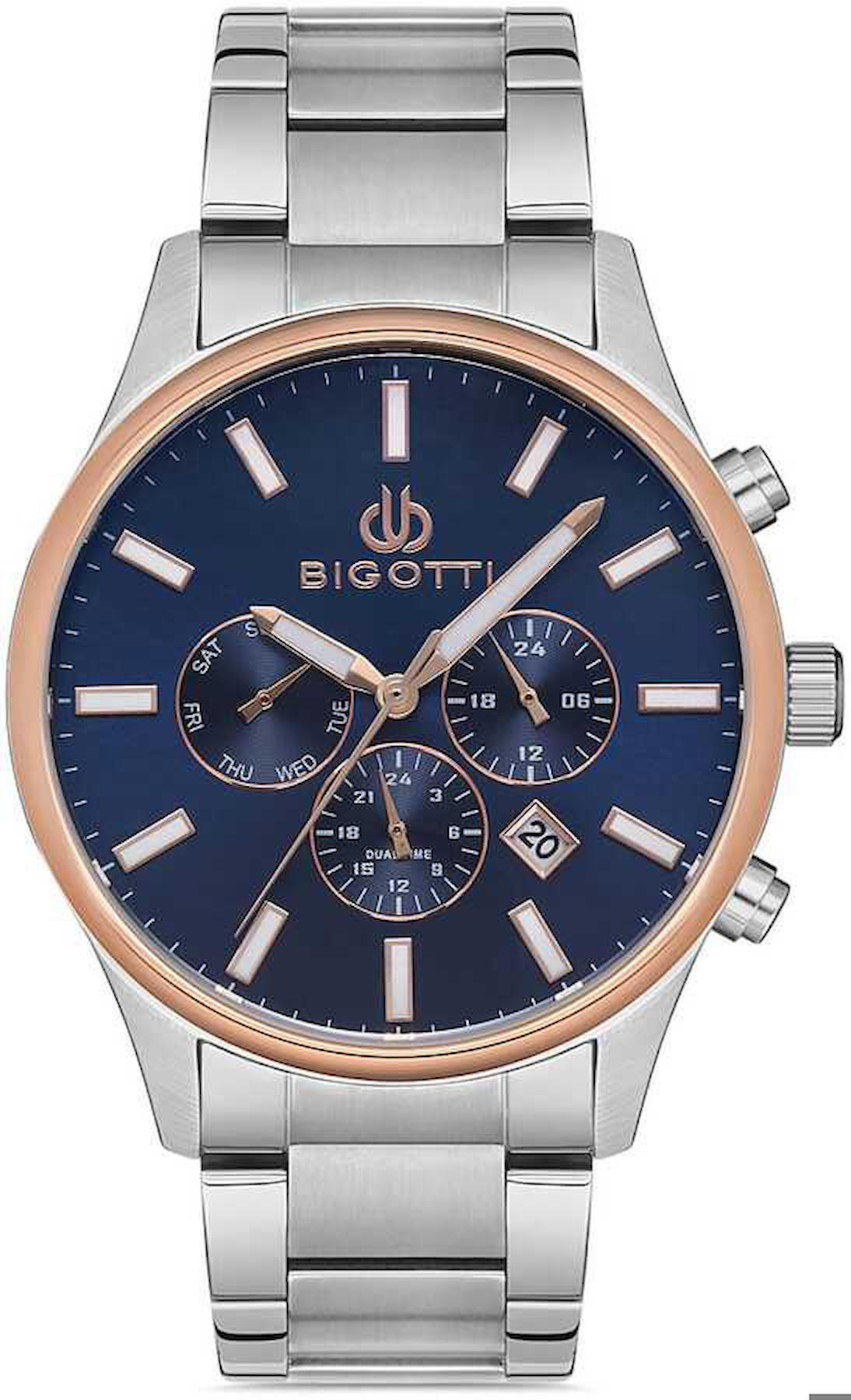 Bigotti BG.1.10207.4 Takvimli 42 mm Çelik Kordon Analog Kol Saati