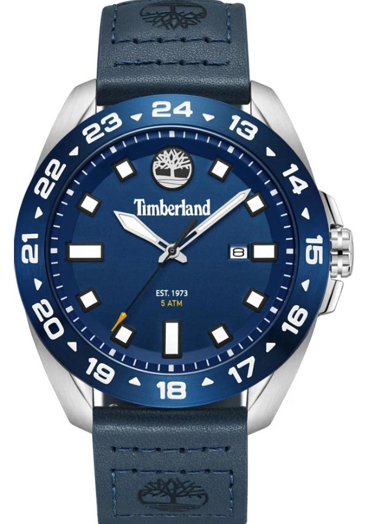 Timberland TDWGB0029403 Pusulalı Takvimli 44 mm Lacivert Deri Kordon Analog Erkek Kol Saati