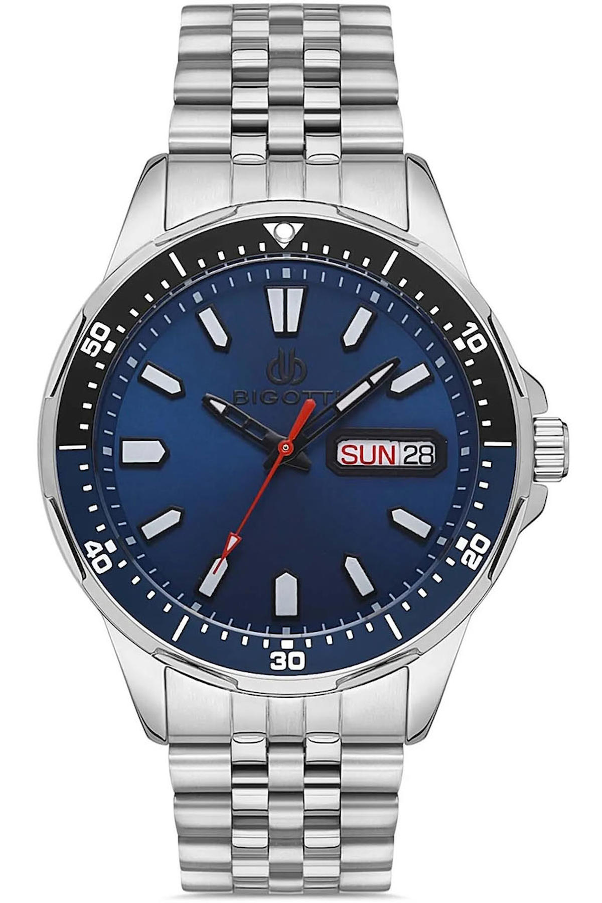 Bigotti BG.1.10320.2 Takvimli 43 mm Çelik Kordon Analog Kol Saati