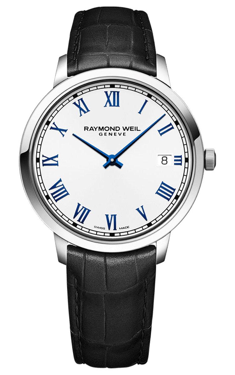 Raymond Weil RW5585STC00353 Takvimli 42 mm Siyah Deri Kordon Analog Erkek Kol Saati