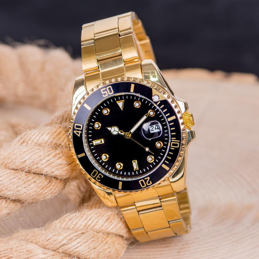 Saattino ST-303990 Takvimli 43 mm Altın Çelik Kordon Analog Erkek Kol Saati