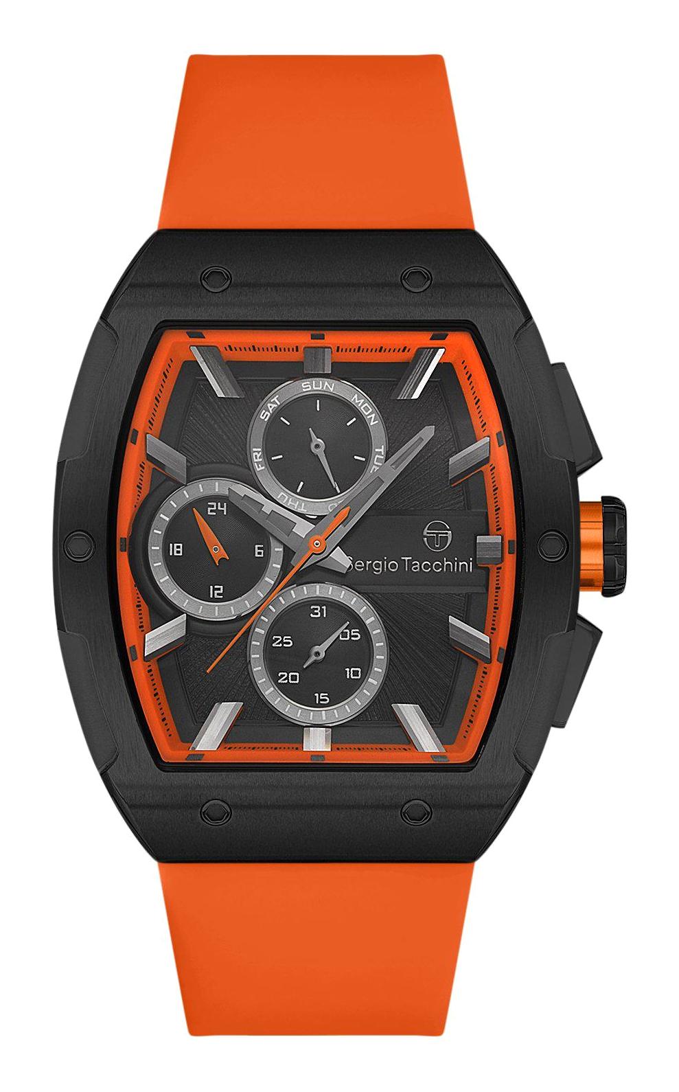 Sergio Tacchini ST.1.10417.6 Takvimli 44 mm Turuncu Silikon Kordon Analog Erkek Kol Saati