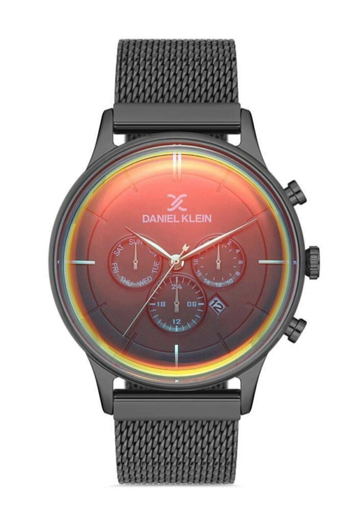 Daniel Klein DK013435D-06 Takvimli 45 mm Siyah Hasır Kordon Analog Erkek Kol Saati