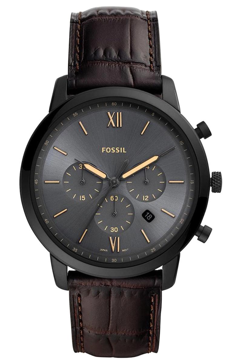 Fossil FFS5579 Takvimli 44 mm Kahverengi Deri Kordon Analog Erkek Kol Saati