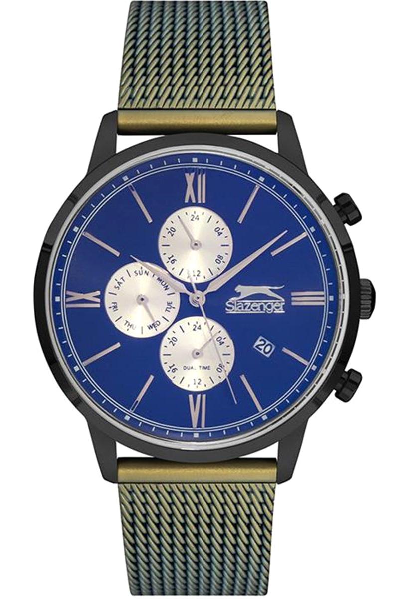Slazenger SL.09.1819.2.03 Takvimli 45 mm Yeşil Çelik Kordon Analog Kol Saati