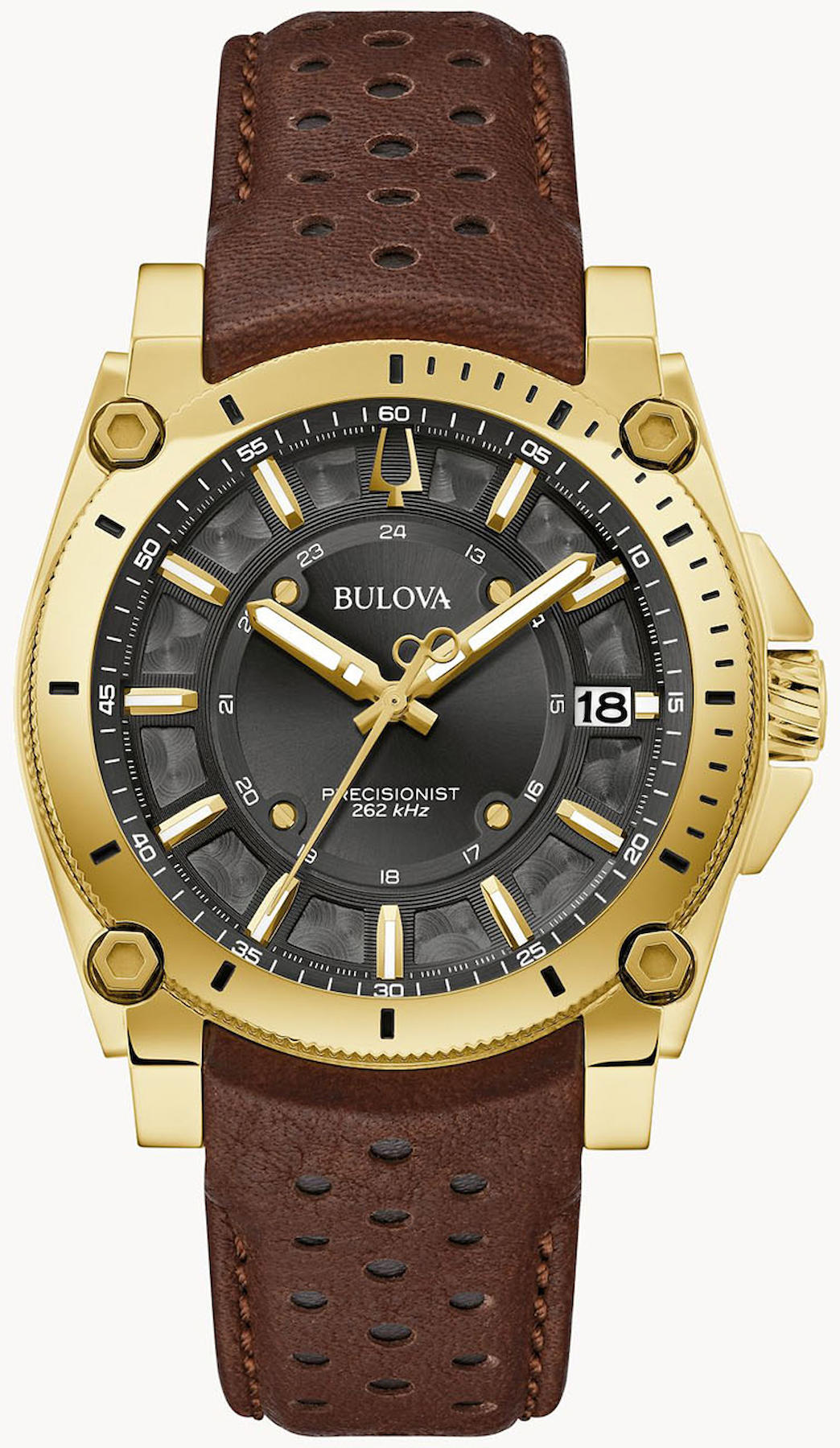 Bulova 97B216 Takvimli 40 mm Kahverengi Deri Kordon Analog Kol Saati