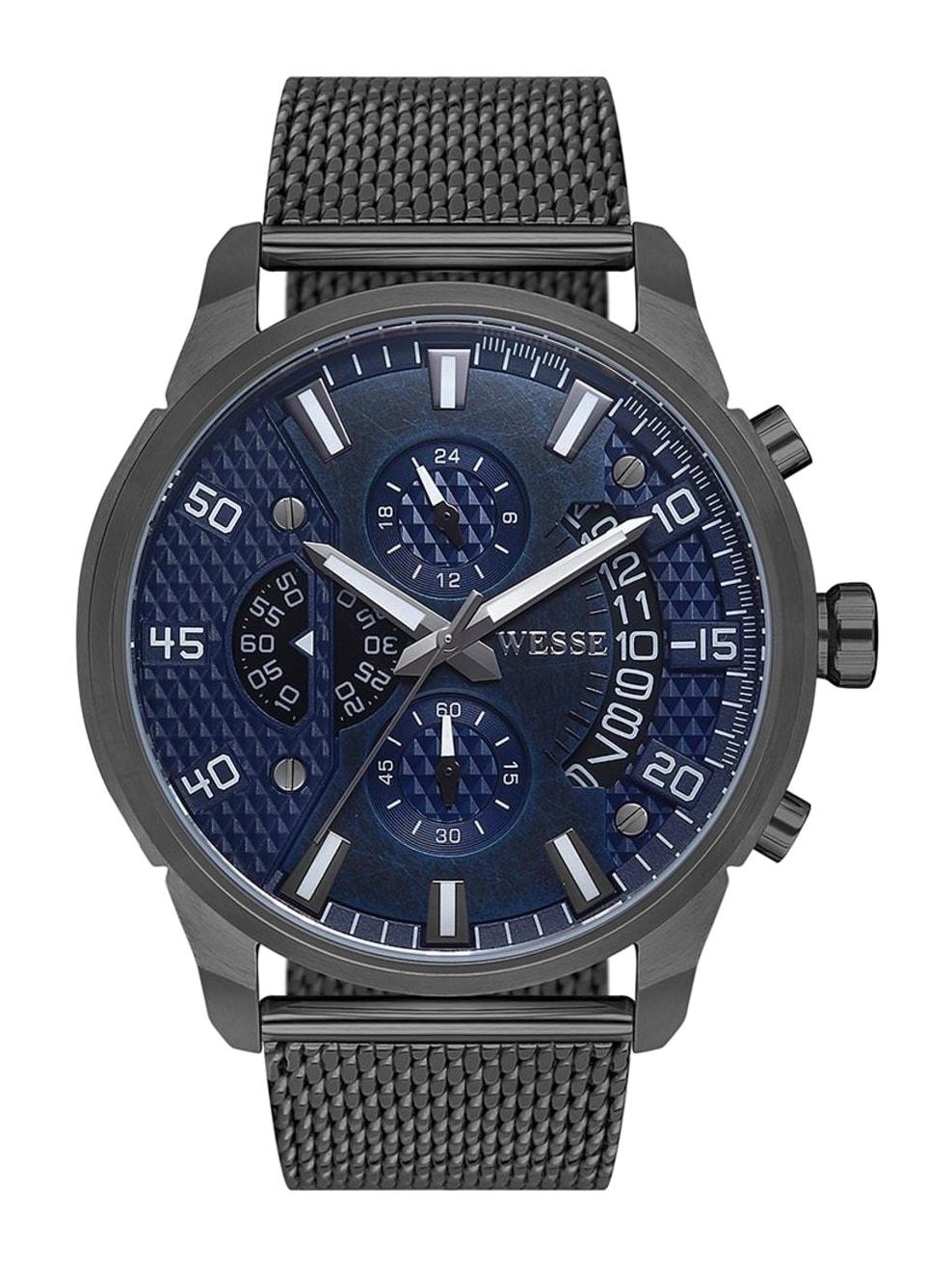 Wesse WWG401403M Takvimli Siyah Çelik Kordon Analog Erkek Kol Saati