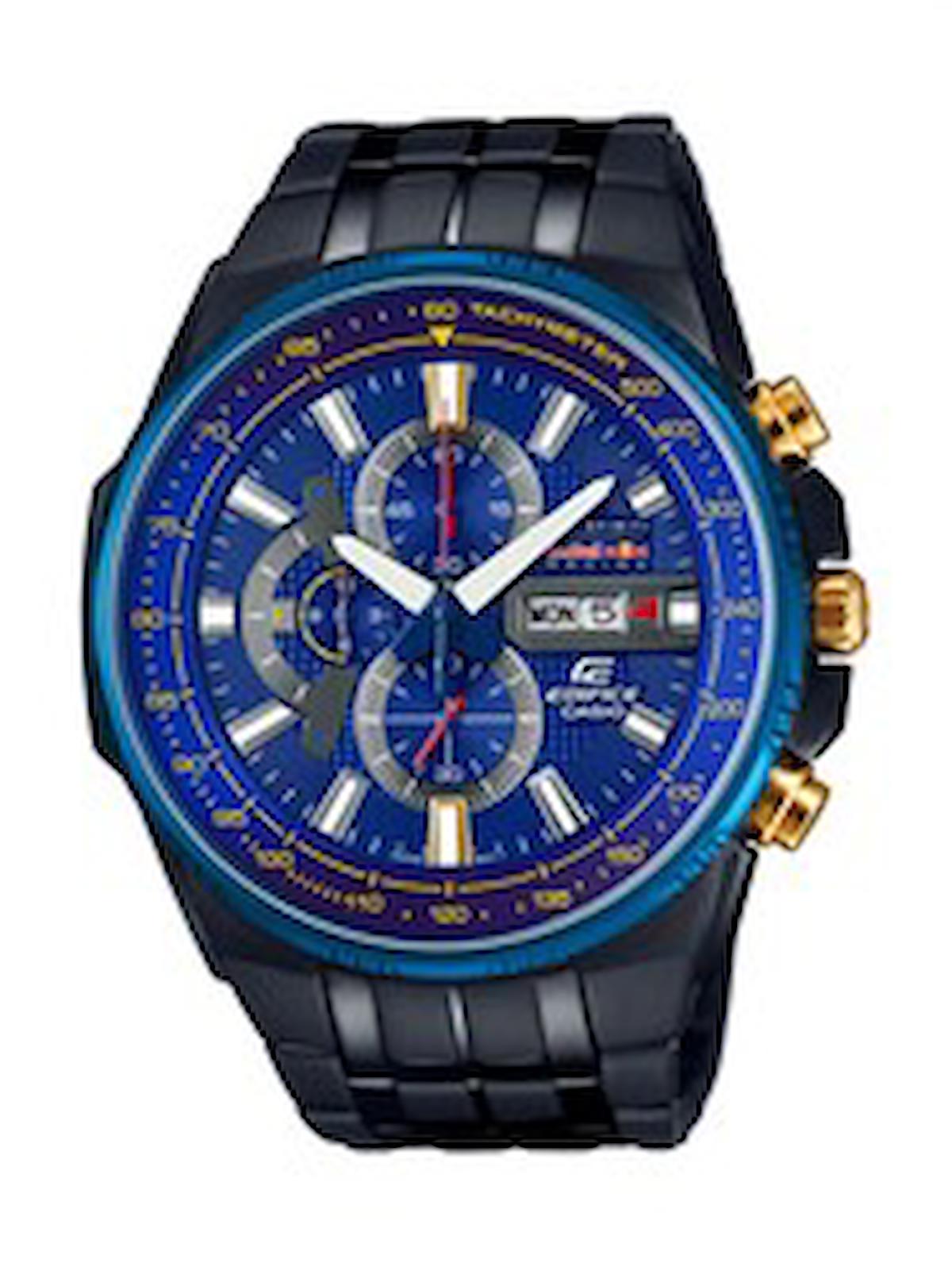 Casio EFR-549RBB-2ADR Takvimli 50.3 mm Siyah Çelik Kordon Analog Erkek Kol Saati
