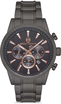 Sergio Tacchini ST.1.10144.5 Takvimli 44 mm Siyah Çelik Kordon Analog Kol Saati