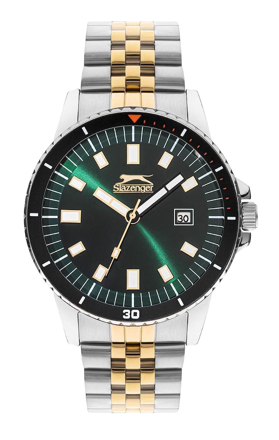 Slazenger SL.09.2205.1.04 Takvimli 45 mm Altın-Çelik Kordon Analog Erkek Kol Saati