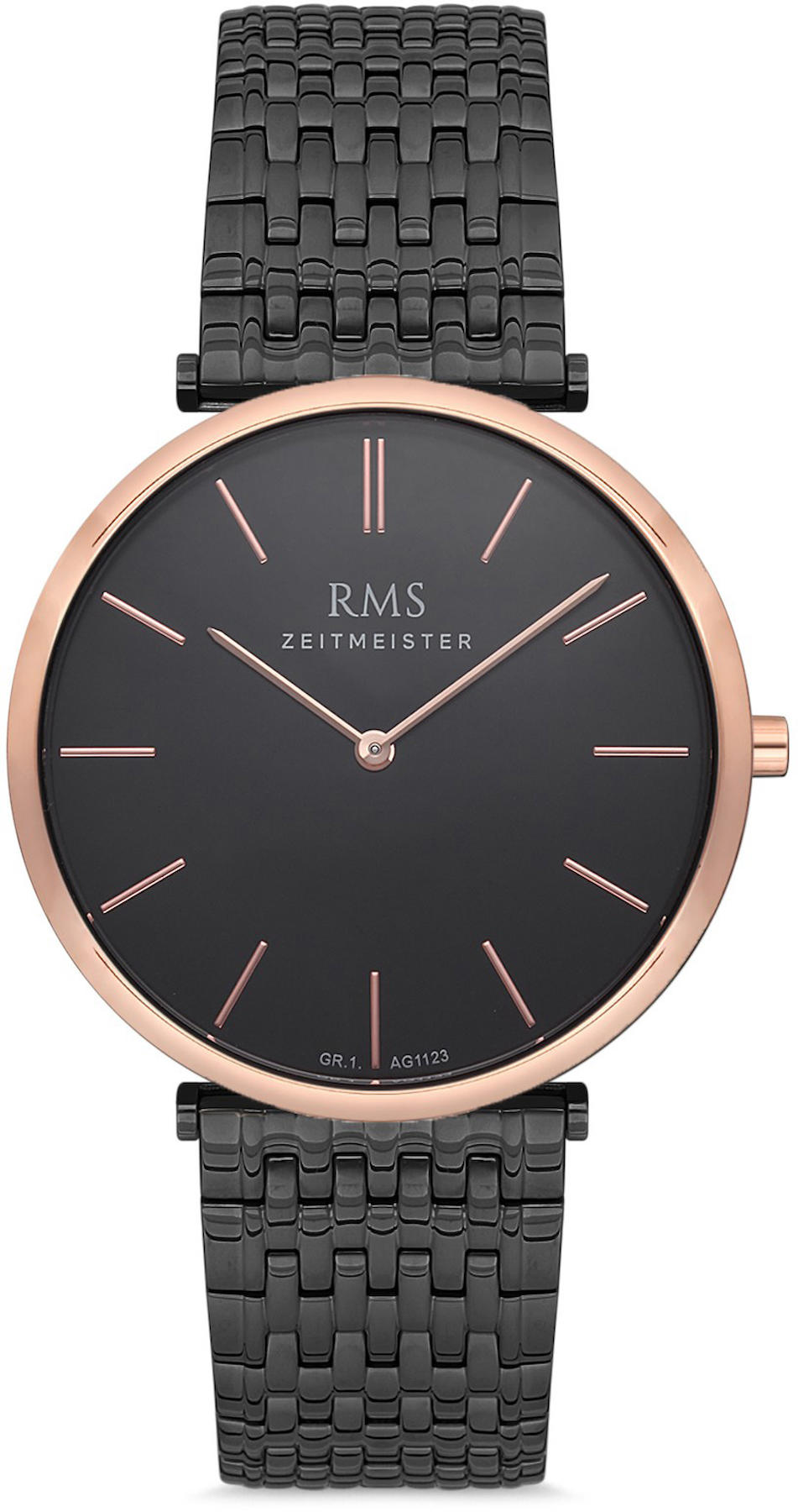 Romanson GR.1.AG1123.10 40 mm Siyah Çelik Kordon Analog Kol Saati