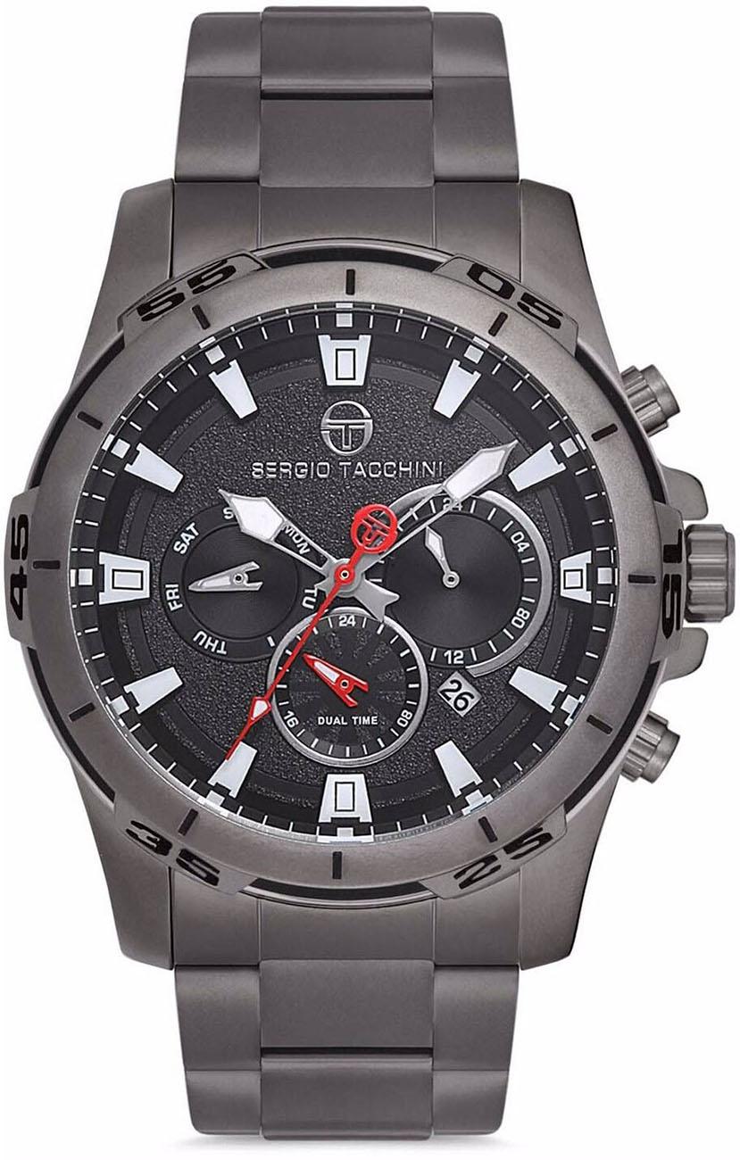 Sergio Tacchini ST.1.10099.4 Takvimli 44 mm Antrasit Çelik Kordon Analog Kol Saati