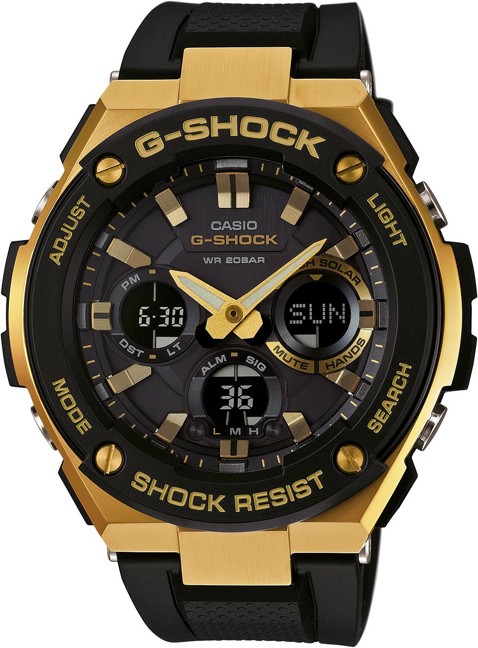 Casio GST-S100G-1A Takvimli Siyah Silikon Kordon Analog Kol Saati