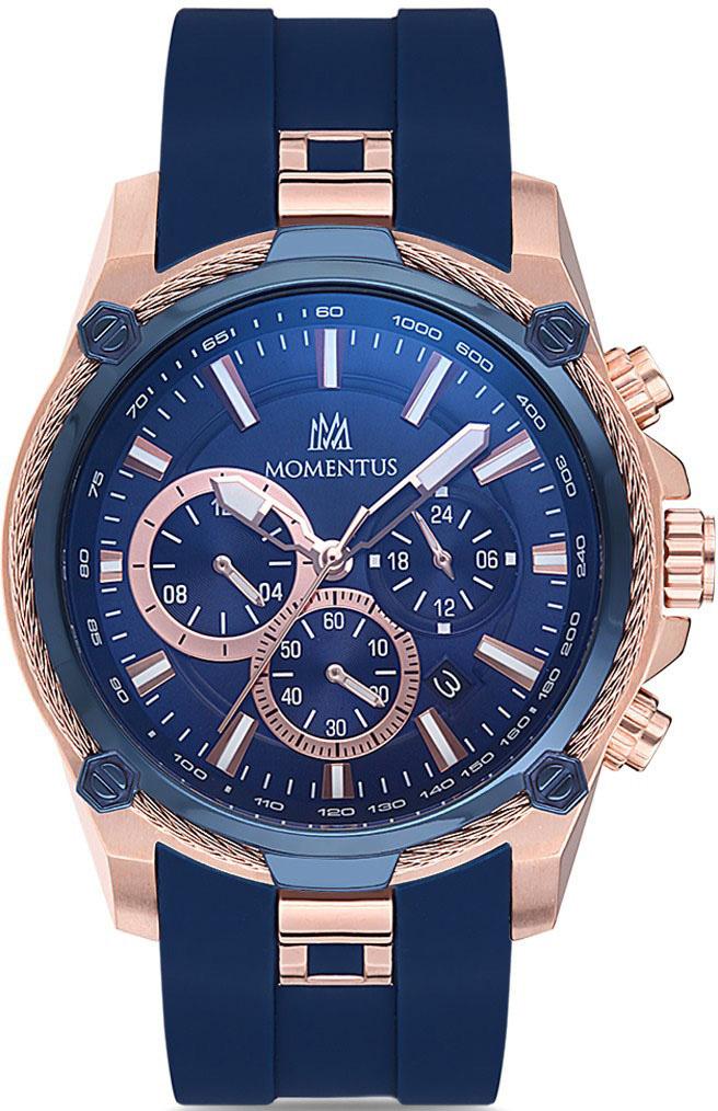 Momentus SM347R-11MR Takvimli 45 mm Lacivert Silikon Kordon Analog Erkek Kol Saati