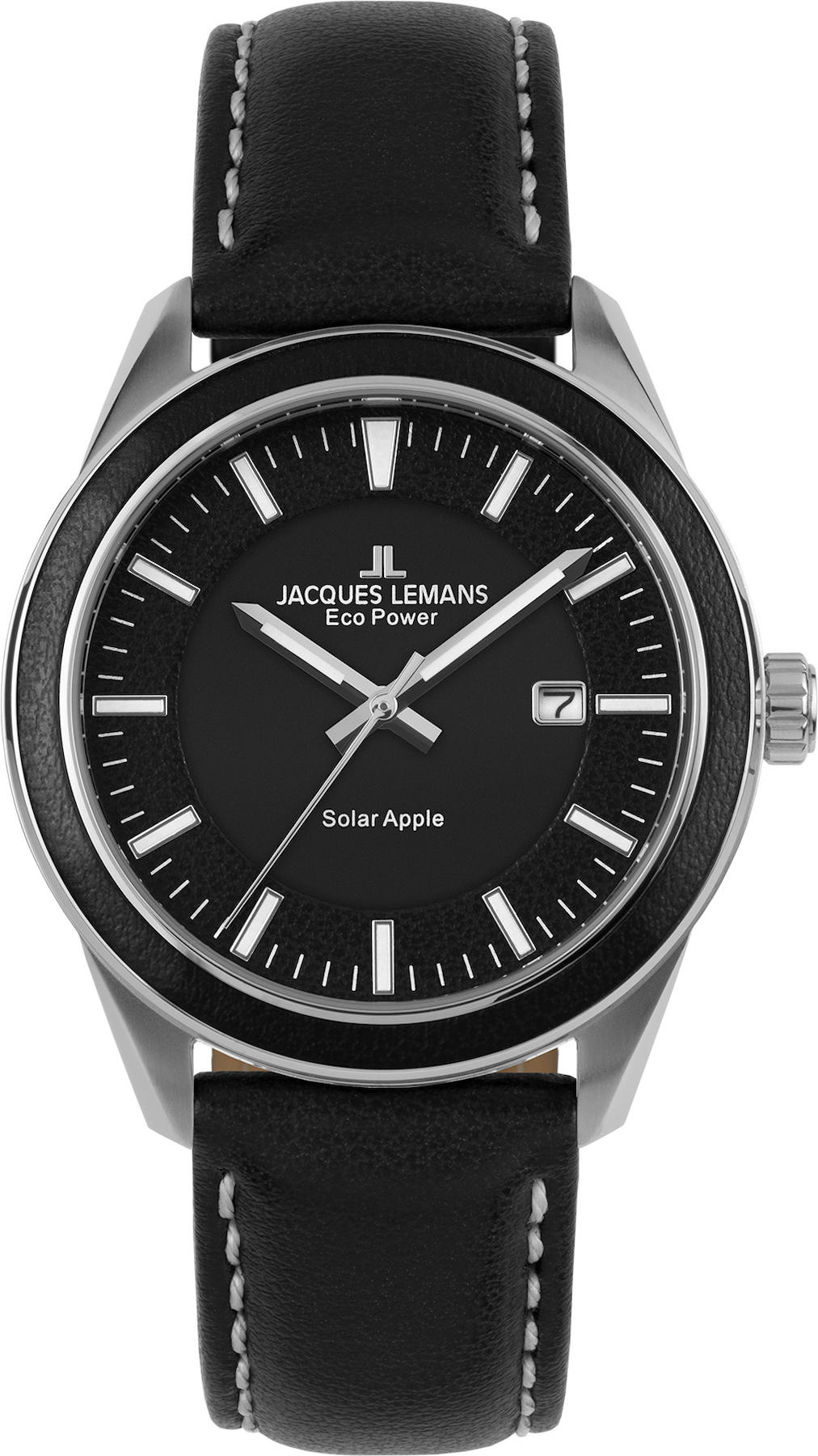 Jacques Lemans 1-2116A Takvimli 40 mm Siyah Deri Kordon Analog Kol Saati