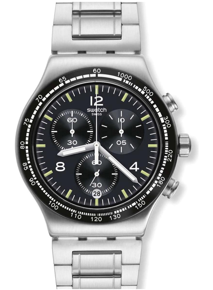 Swatch YVS444G Takvimli 44 mm Çelik Kordon Analog Erkek Kol Saati