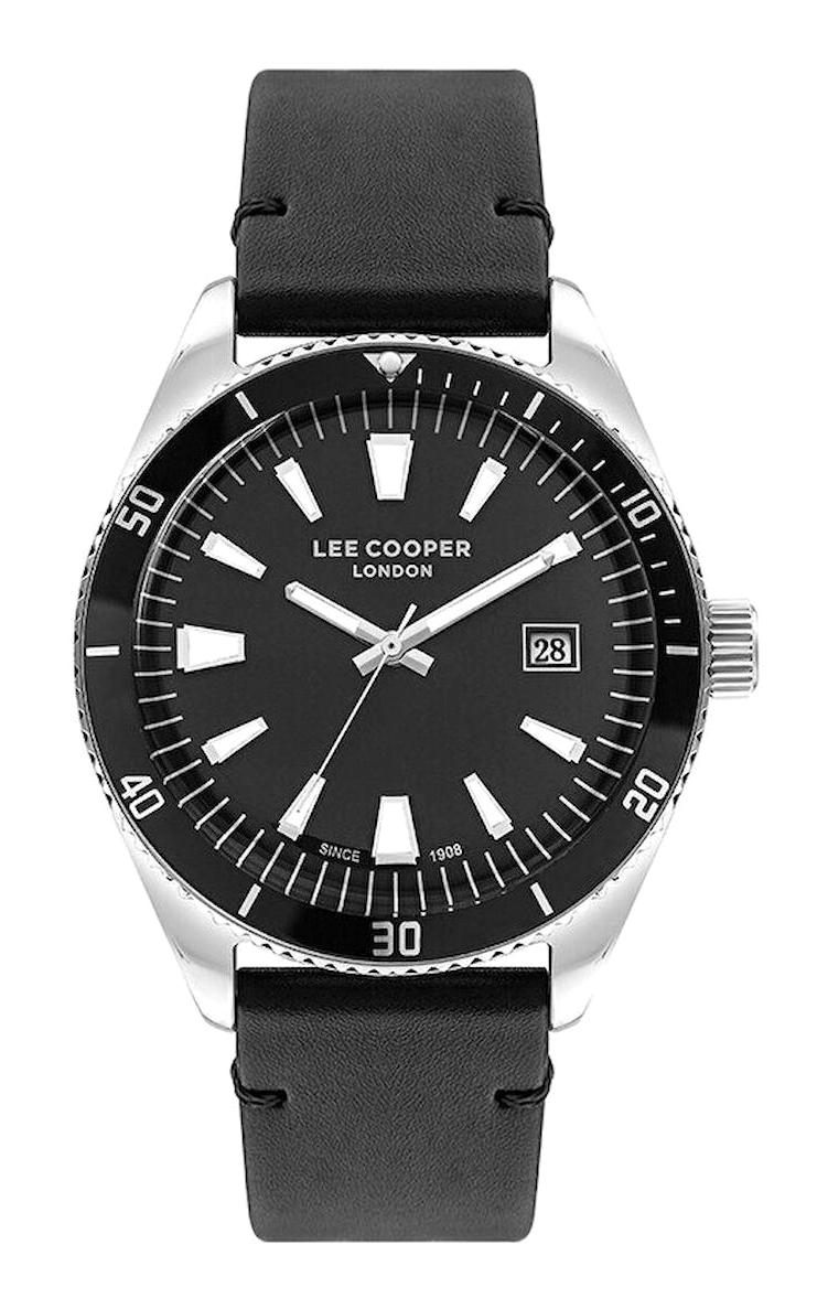Lee Cooper LC07611.351 Takvimli 44 mm Siyah Deri Kordon Analog Erkek Kol Saati