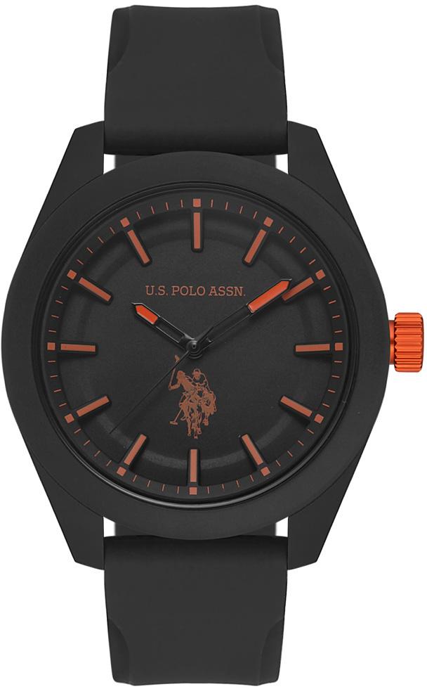 U.S. Polo Assn USPA1022-02 43 mm Siyah Silikon Kordon Analog Erkek Kol Saati