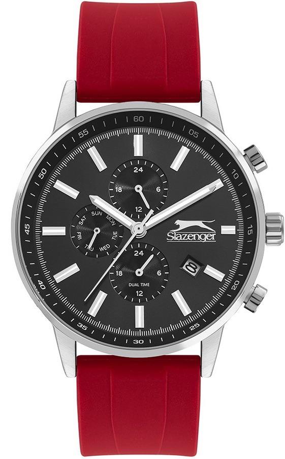 Slazenger SL.09.1927.2.03 Takvimli 45 mm Kırmızı Silikon Kordon Analog Erkek Kol Saati