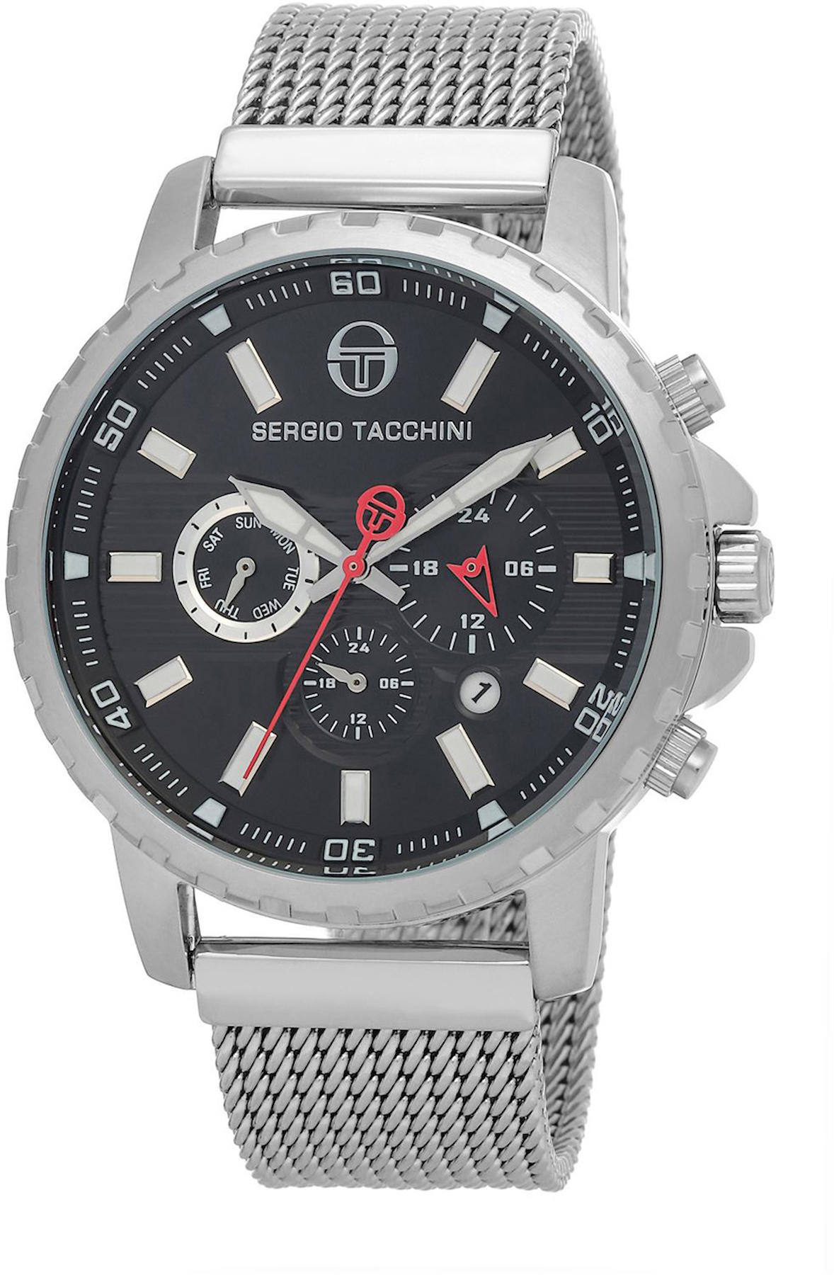 Sergio Tacchini ST.1.10016.1 Takvimli 45 mm Çelik Kordon Analog Kol Saati