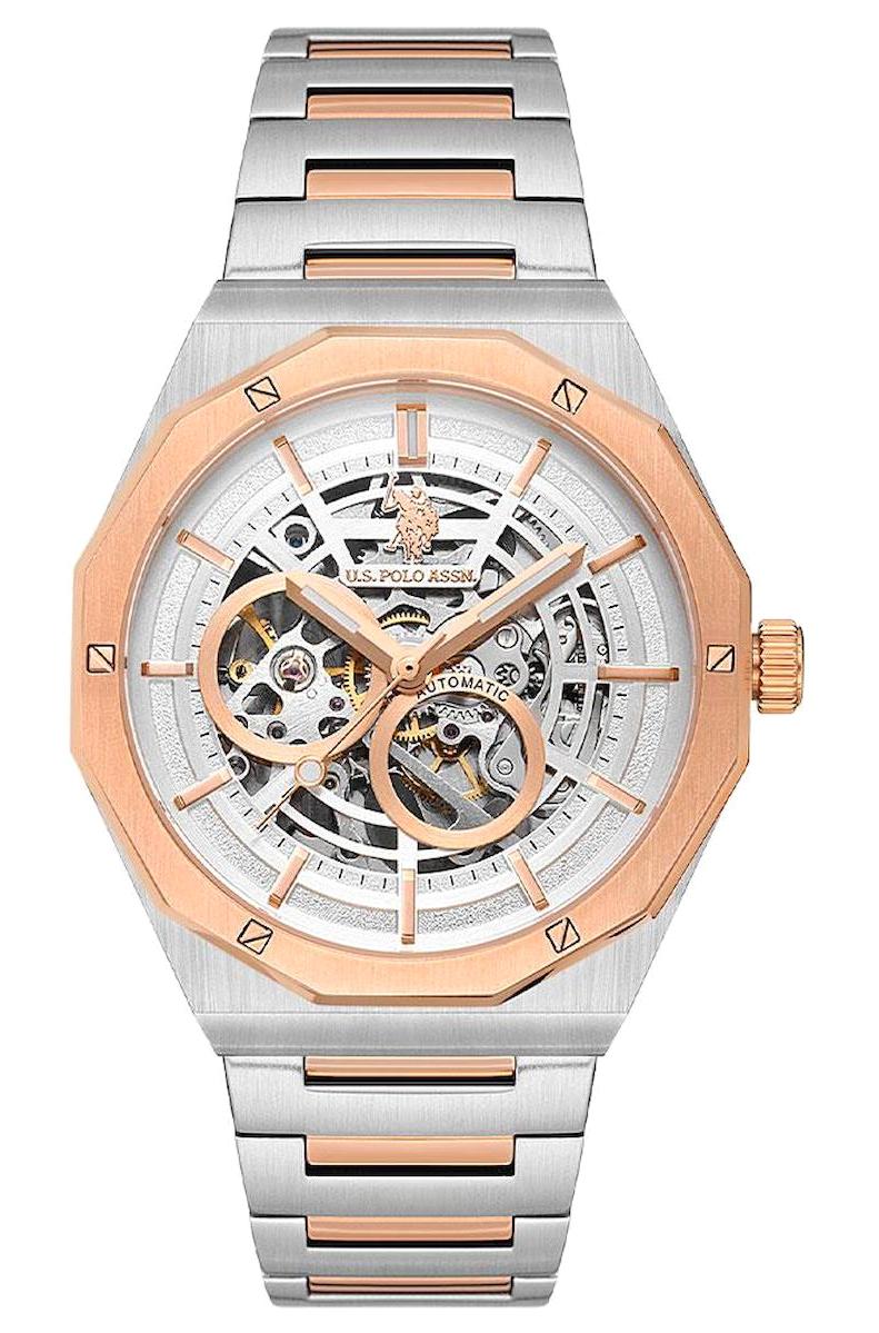 U.S. Polo Assn USPA1085-05 42 mm Gri-Rose Gold Çelik Kordon Analog Erkek Kol Saati